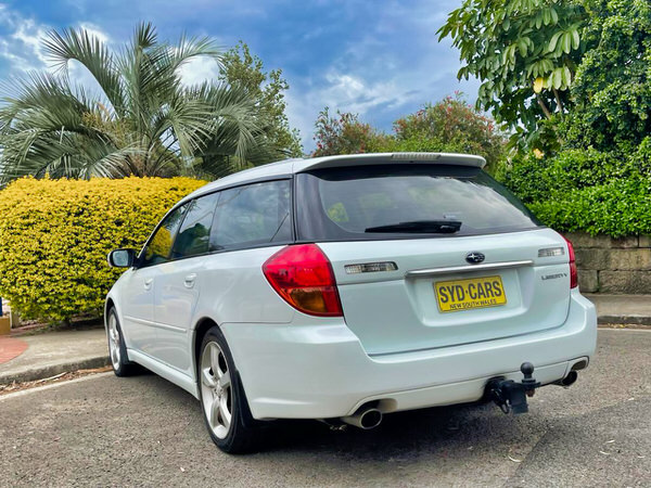 Rear passenger side angle view of this automatic station wagon used Subaru Liberty for sale