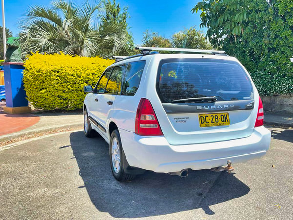 Subaru Forester for sale - White automatic - the view from rear passenger side angle 