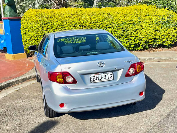 Used Toyota Corolla for sale - Automatic low Kms - Photo showing the view from the rear passenger side angle view