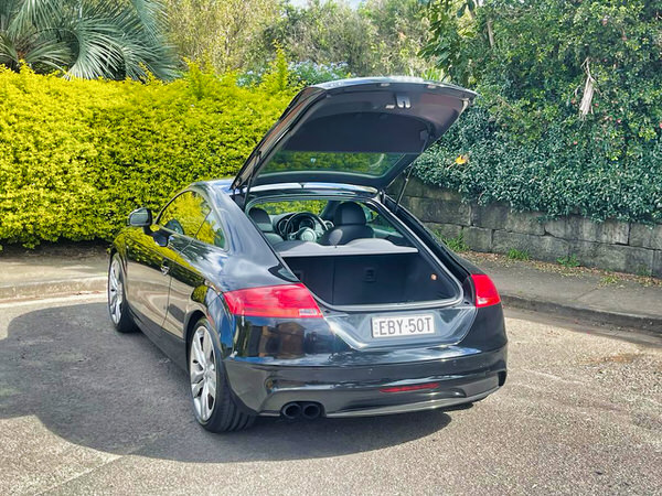 Used Audi TT for sale in Sydney - photo showing the rear boot open looking into the car