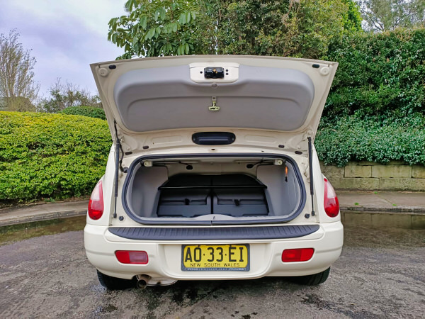 Used Chrysler PT Cruiser for sale - photo showing the rear boot space at the back of the car