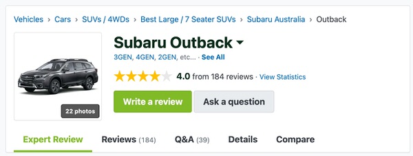 Used Subaru Outback Customer Reviews and Comments in Australia - Sydneycars