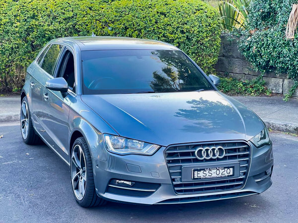 Used Audi A3 for sale in Sydney - Automatic Metallic Grey 2013 Model - photo showing the view from the front drivers side angle view