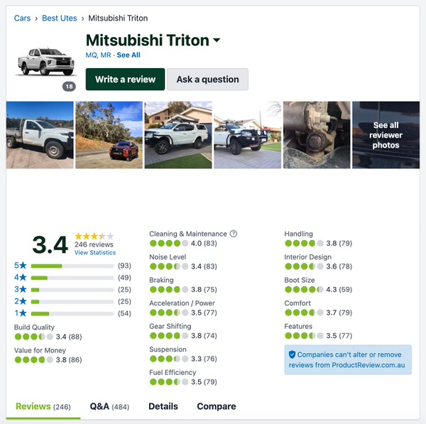 Used Mitsubishi Triton Customer Reviews and Comments in Australia - Sydneycars