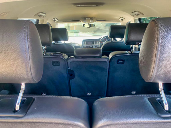 Used Q7 seven seater Audi for sale. The photo shows the view from inside the back of the car showing all the seven seats in this vehicle