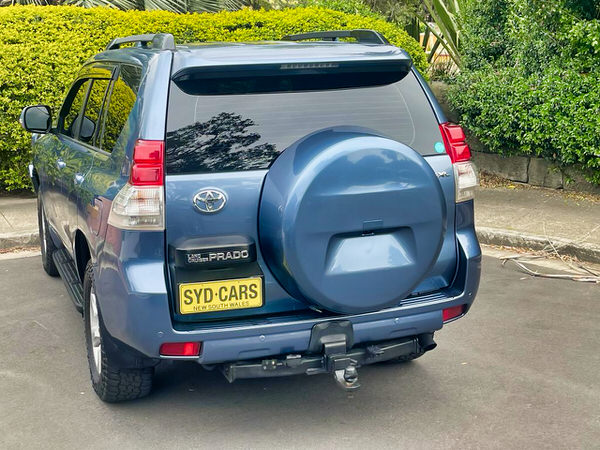Used Toyota Prado for sale - photo showing the rear passenger side angle view from the back