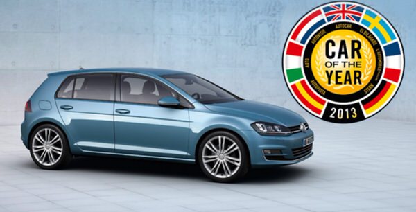 Graphic showing Golf TSI won European Car of the year award in 2013 