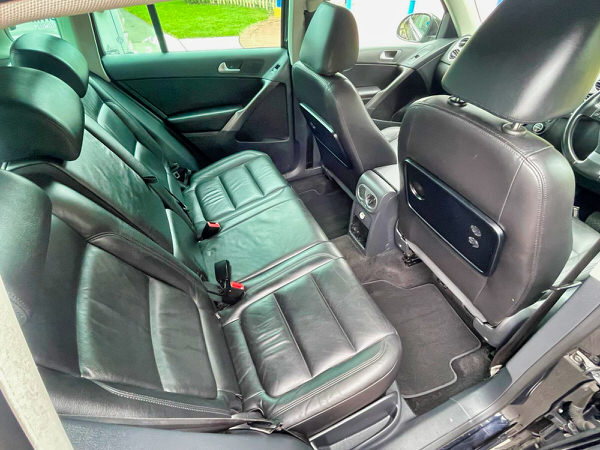 Used VW SUV for Sale - Full Leather Automatic 2009 model. Photo shows the view sitting in the back seats with plenty of leg room