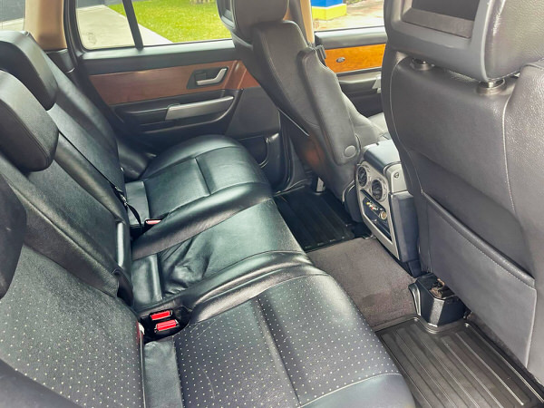 Used Land Rover for sale V8 Sport Supercharger Automatic 2008 Model in Black - Photo showing the view from the rear full leather comfortable seats