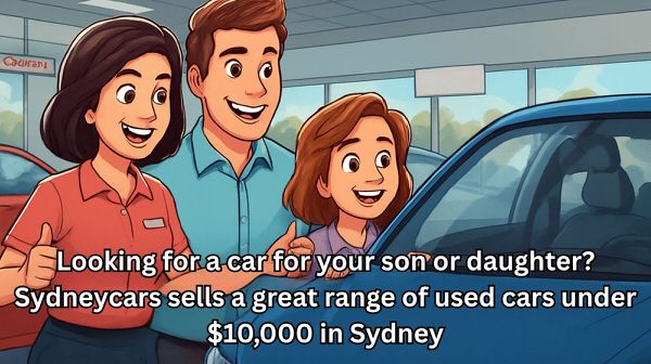 Parents looking for a first car for their child at Sydneycars Botany.