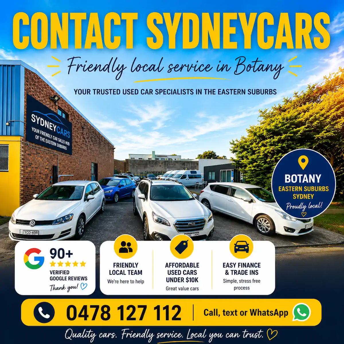 Contact Sydneycars in Botany for friendly advice + for best used cars in Sydney under $10,000
