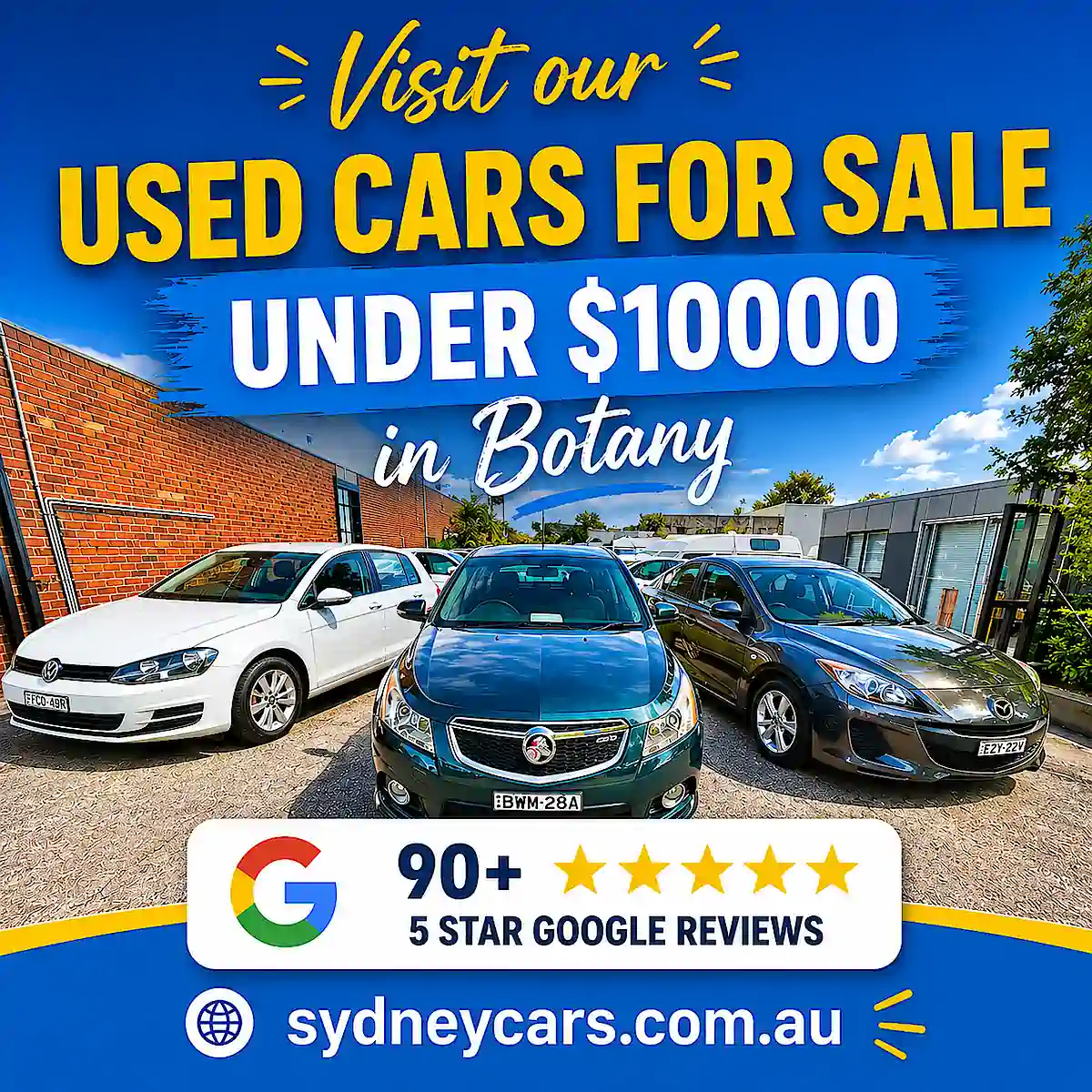 Visit our used cars for sale under $10,000 in Botany at Sydneycars - highly rated on google reviews